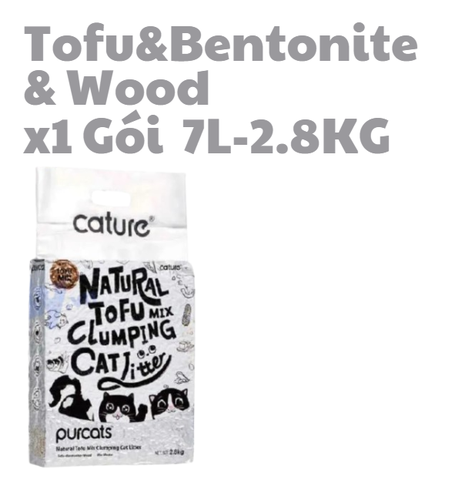 7L-2.8kg Cát Cature Tofu&Bentonite&Wood - Cát Đậu mix Đất sét mix Gỗ (bạc)