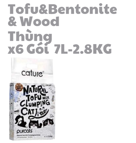 7L-2.8kg Cát Cature Tofu&Bentonite&Wood - Cát Đậu mix Đất sét mix Gỗ (bạc)