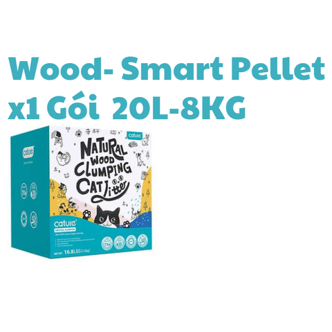 20L-8kg Cát gỗ Cature Natural Wood Clumping Size Lớn 16.8LBS(8kg)