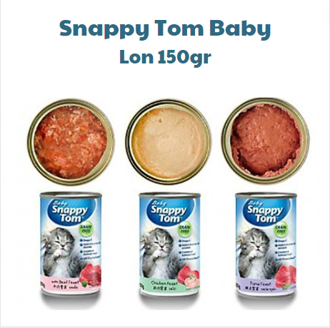 Lon 150gr Pate Snappy Tom Baby cho Mèo con dạng xay nhuyễn