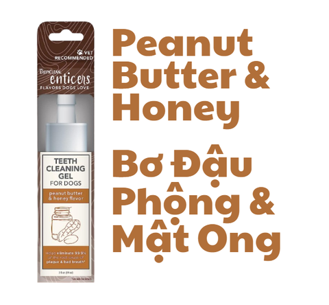 forDog Gel Enticers Peanut Butter & Honey Tropiclean - Gel vệ sinh răng miệng vị Bơ Đậu Phộng & Mật Ong cho Chó