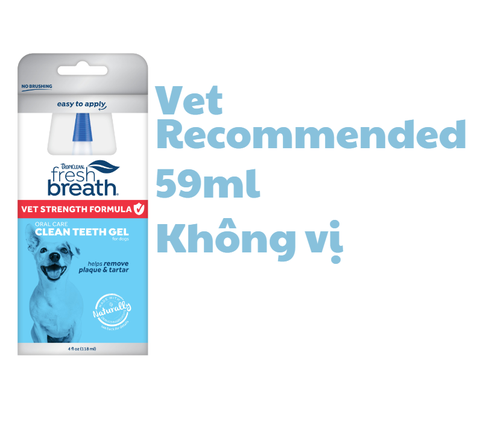 Không vị -Certified Wellnes Collection Vet Strength Oral Care Clean Teeth Gel - Gel vệ sinh răng miệng Tropiclean cho Chó Không vị