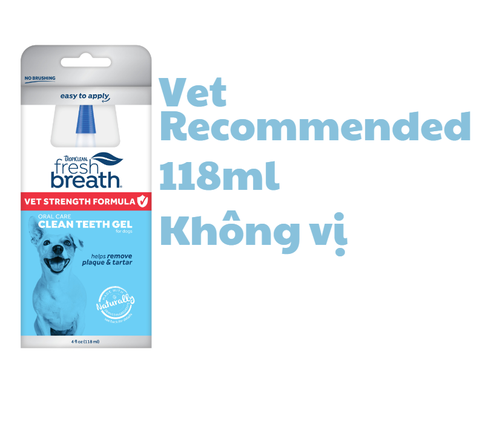 Không vị -Certified Wellnes Collection Vet Strength Oral Care Clean Teeth Gel - Gel vệ sinh răng miệng Tropiclean cho Chó Không vị