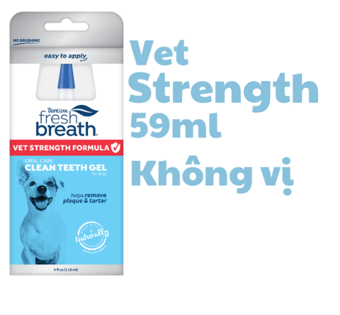 Không vị -Certified Wellnes Collection Vet Strength Oral Care Clean Teeth Gel - Gel vệ sinh răng miệng Tropiclean cho Chó Không vị