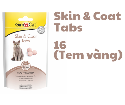 Skin Coat Tabs Gimcat - Snack dạng viên dưỡng lông và móng cho Mèo