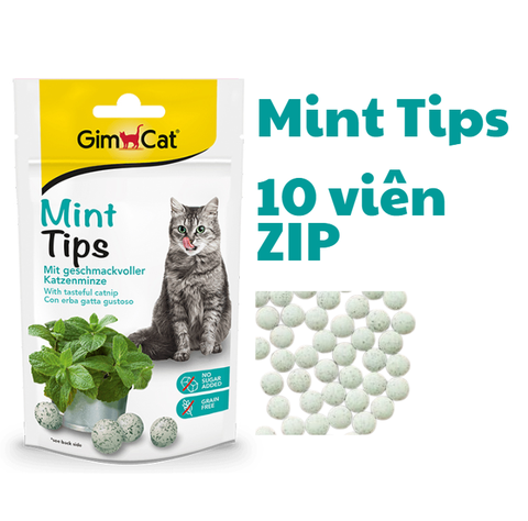 Mint Tips Tabs Gimcat - Snack dạng viên vị bạc hà cho Mèo