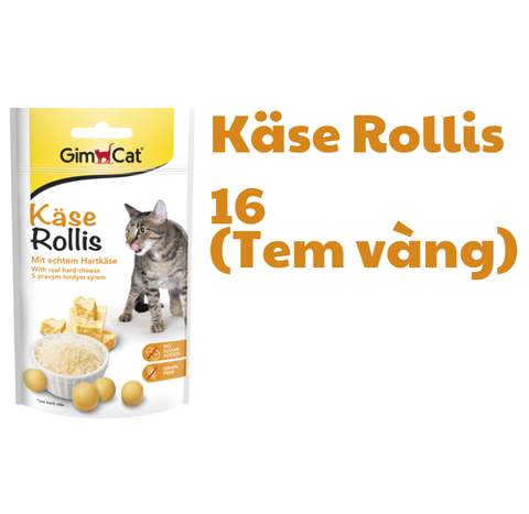 Kase Rollis Cheezies Tabs Gimcat - Snack viên phô mai giúp giảm stress cho mèo