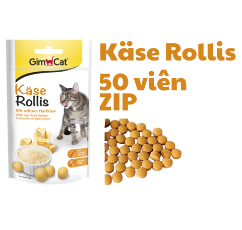 Kase Rollis Cheezies Tabs Gimcat - Snack viên phô mai giúp giảm stress cho mèo