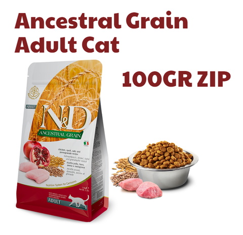 Hạt Ancestral Grain Adult Cat Chicken Spelt Oats Pomegranate Farmina N&D - Hạt Farmina Gà Lúa mì Yến mạch Lựu cho Mèo trưởng thành