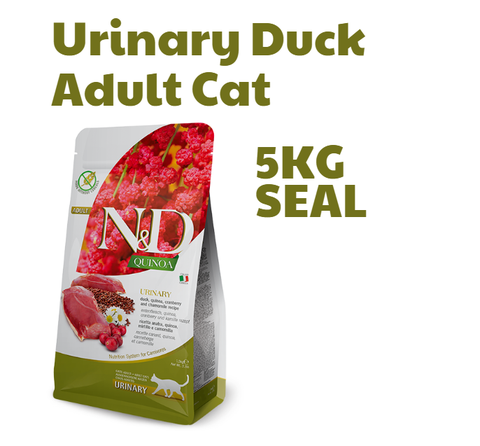Hạt Quinoa Urinary Duck, Quinoa, Cranberry, Chamomile Farmina N&D - Hạt Vịt, Diêm mạch, Nam việt quất, Hoa cúc cho Mèo tiết niệu