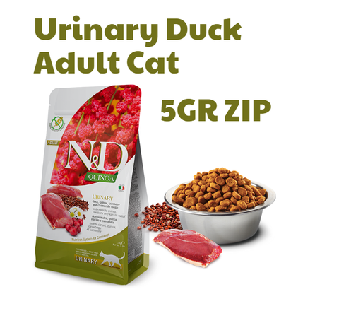 Hạt Quinoa Urinary Duck, Quinoa, Cranberry, Chamomile Farmina N&D - Hạt Vịt, Diêm mạch, Nam việt quất, Hoa cúc cho Mèo tiết niệu