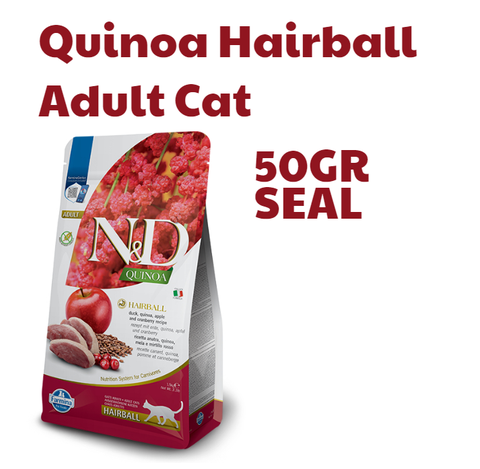 Hạt Quinoa Hairball -Duck, Quinoa, Apple and Cranberry | Hạt N&D Farmina Vịt, Quinoa, Táo, Nam việt quất cho Mèo Búi lông