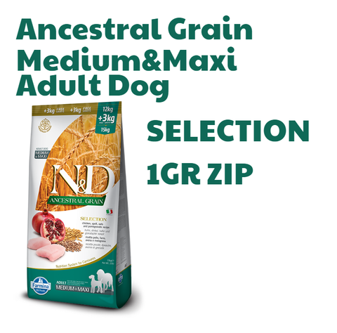 Hạt Ancestral Grain SELECTION Medium&Maxi Adult DOG -Chicken, Spelt, Oats, Pomegranate | Hạt Farmina N&D Gà, Lúa mì, Yến mạch, Lựu cho Chó trưởng thành cỡ vừa và lớn