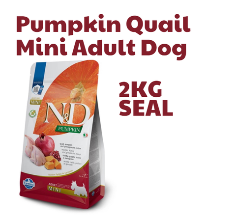 Hạt Mini Adult DOG Pumpkin -Quail, Pumpkin, Pomegranate | Hạt Farmina N&D Chim cun cút, Bí ngô, Lựu cho Chó trưởng thành giống nhỏ