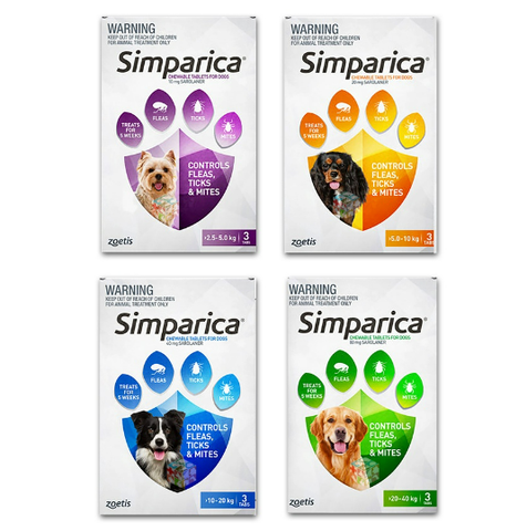 Viên Simparica cho Chó ngừa Ve Ghẻ Bọ chét