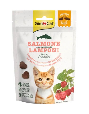 Bánh thưởng Gimcat Salmone Lamponi Snack cho Mèo