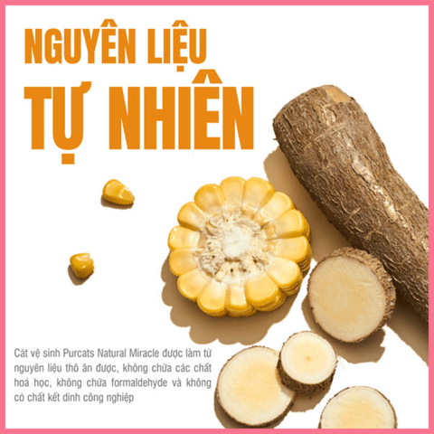 Cát sắn Purcats Natural Miracle Clumping Cat Litter