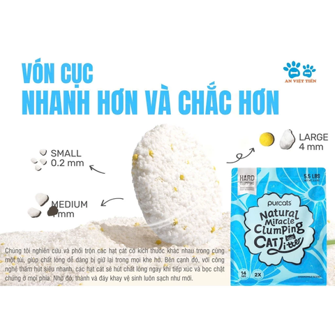 Cát sắn Purcats Natural Miracle Clumping Cat Litter
