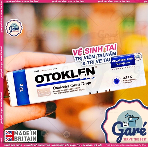 20g - Nhỏ tai Otoklen Drops ve tai Alkin dành cho Chó Mèo