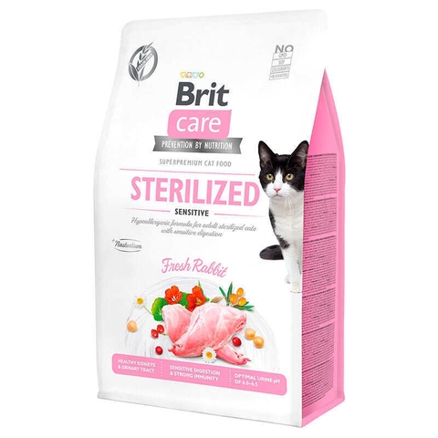 Hạt Brit Care Cat STERILIZED SENSITIVE Grain-Free cho Mèo triệt sản Tiêu hóa nhạy cảm