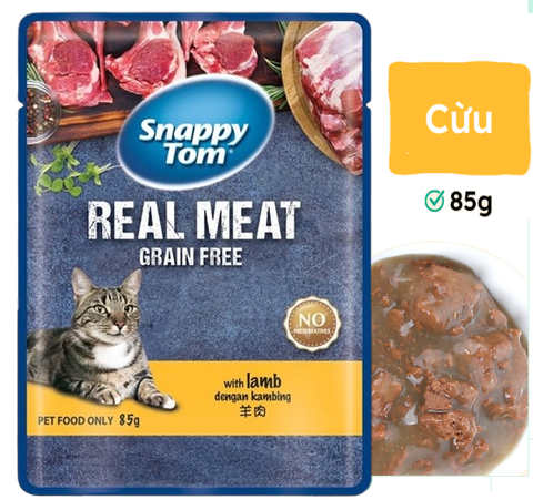 85gr - Pate Snappy Tom Real Fish Real Meat cho Mèo dạng gói