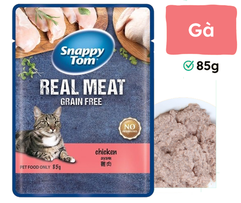 85gr - Pate Snappy Tom Real Fish Real Meat cho Mèo dạng gói