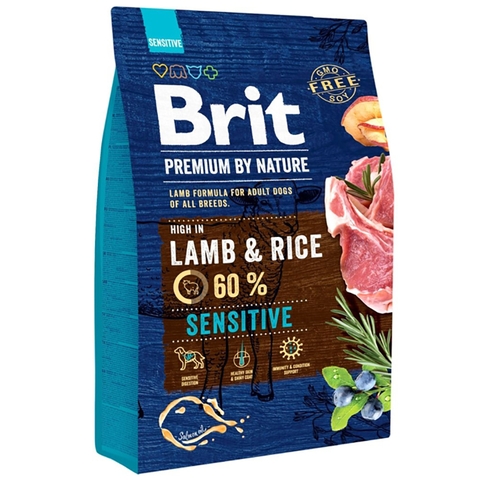 Hạt BRIT Premium by Nature SENSITIVE LAMB cho mọi giống Chó tiêu hóa nhạy cảm