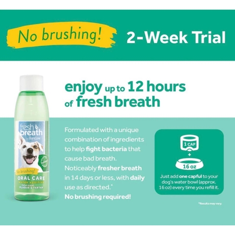 TropiClean Dog Dental Health Solution - Nước vệ sinh răng miệng cho Chó không vị