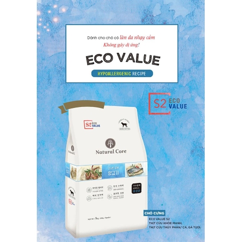 Hạt S1 S2 S3 cho Chó Natural Core - Hạt Natural Core hữu cơ đủ dòng S1 S2 S3 cho Chó - Thức ăn cho chó Đa đạm thành phần Cá hồi, Thịt Cừu