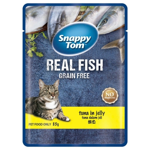 85gr - Pate Snappy Tom Real Fish Real Meat cho Mèo dạng gói