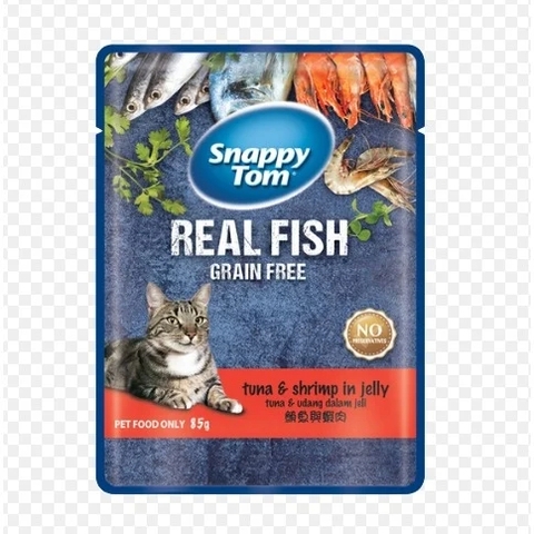 85gr - Pate Snappy Tom Real Fish Real Meat cho Mèo dạng gói