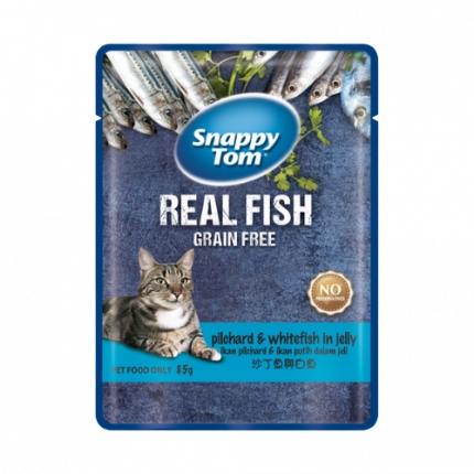 85gr - Pate Snappy Tom Real Fish Real Meat cho Mèo dạng gói