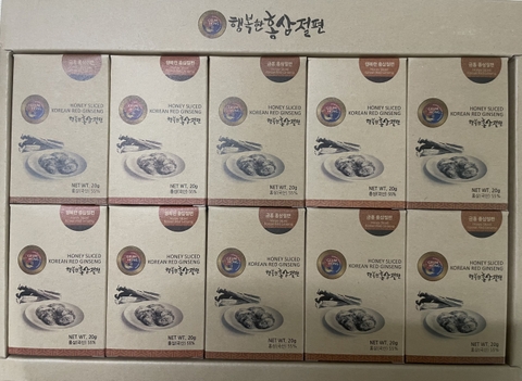 Hồng sâm tẩm mật ong cắt lát 6 năm tuổi ( 20g/ 1 hộp nhỏ )