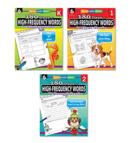 180 days of high frequency words - 3 quyển (Level Pre k - 1 - 2)