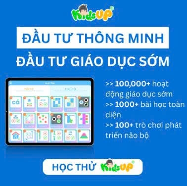 Phần mềm KidsUP - Gói 1 năm - Ứng dụng Giáo Dục Sớm cho trẻ 2-7 tuổi dễ dàng - tiết kiệm - hiệu quả