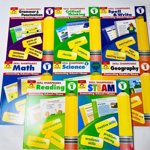 Skill Sharpeners - Level 1 -  8 quyển - Evan Moor - Cho bé 6-7 tuổi