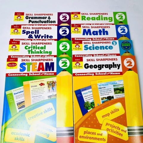 Skill Sharpeners - Level 2 - 8 quyển - Evan Moor - Cho bé 7-8 tuổi