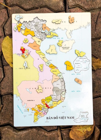 Bản đồ Việt Nam - Bản đồ gỗ ghép hình khổ A3