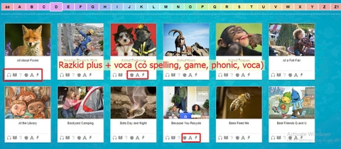 Tài khoản - Razkids Plus + Vocabulary - Gói 1 năm