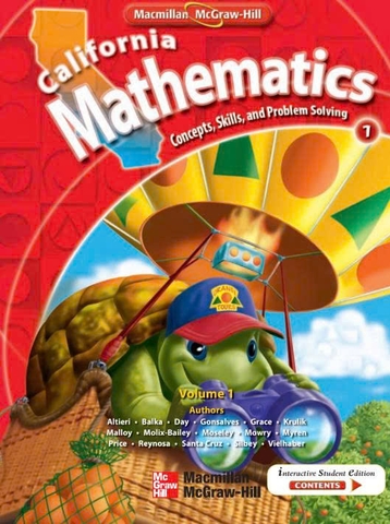 Califorinia Mathematics Concepts, Skills and Problem Solving - 7 grade - Sách đen trắng