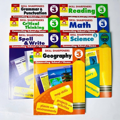 Skill Sharpeners - Level 3 - Trọn bộ 8 quyển - Evan Moor - Cho bé 8-9 tuổi