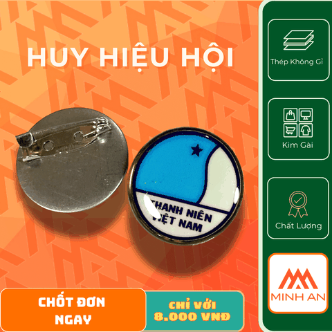 HUY HIỆU HỘI LHTN VIỆT NAM (NHỰA, PHỦ BÓNG, KIM GÀI)