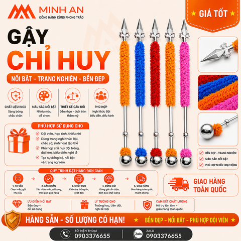 Gậy chỉ huy dài 1m1-THCS