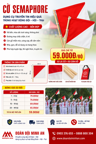 🚩 CỜ SEMAPHORE CAO CẤP – BỘ CỜ TRUYỀN TIN CHUẨN KỸ NĂNG 🚩