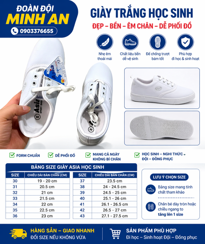 👟 GIÀY TRẮNG HỌC SINH – CHUẨN NGHI THỨC ĐỘI