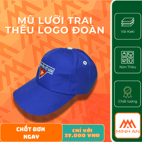 MŨ LƯỠI TRAI THÊU LOGO ĐOÀN