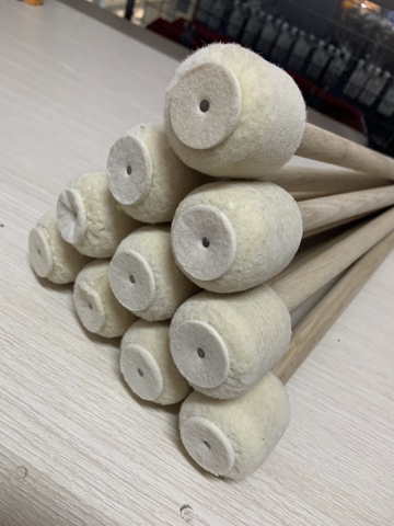 Dùi trống Cái Cán Gỗ - Trắng + Nhỏ + Hàng ngoại