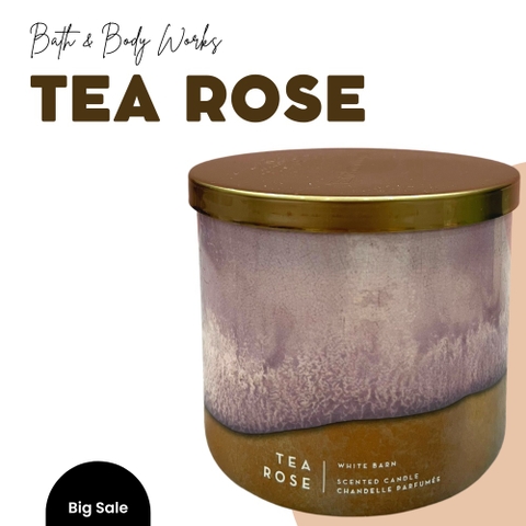 Nến Thơm 3 Bấc Bath And Body Works Tea Rose Hương Thơm Sang Chảnh Quý Phái 411g