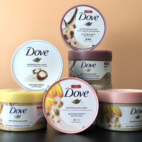 [Đủ Mùi] [Bản Mỹ] Tẩy Tế Bào Chết Toàn Thân Hạt Nhuyễn Mịn Da DOVE Exfoliating Body Polish - 298g