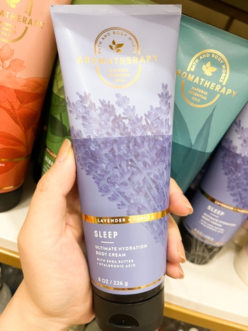 Body Cream - Kem Dưỡng Thể Aromatherapy Lavender + Vanilla Bath & Body Works Giúp Da Mịn Màng 226ml